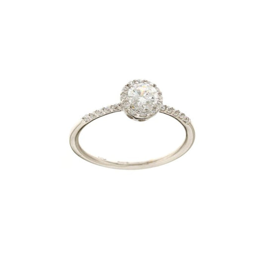 Anello solitario zirconi oro 18 kt