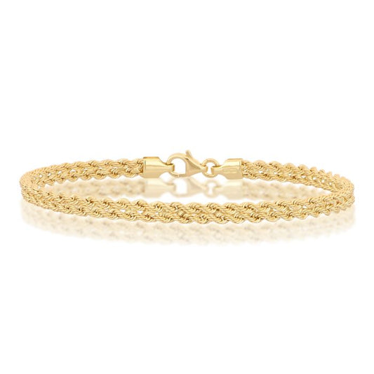 bracciale fune a due oro 18 kt