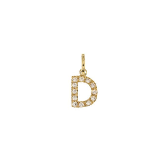 Pendente nome iniziale D oro 18kt