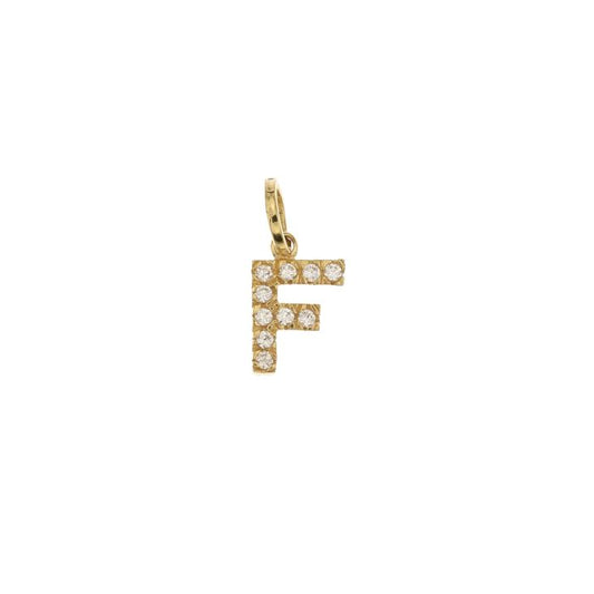 Pendente nome iniziale F oro 18kt