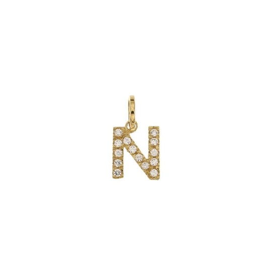 Pendente nome iniziale N oro 18kt