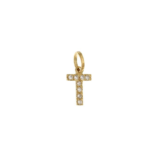 Pendente nome iniziale T oro 18kt