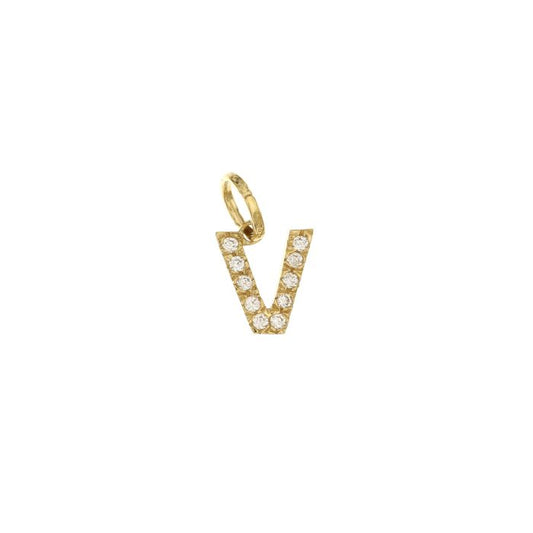 Pendente nome iniziale V oro 18kt