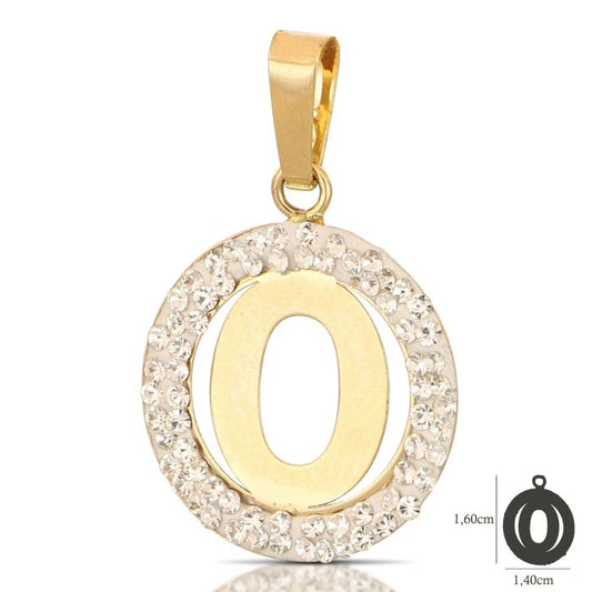 Pendente nome iniziale O oro 18kt