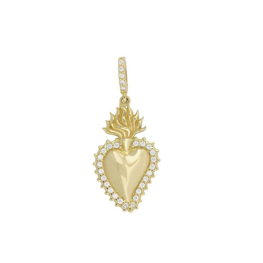 Pendente cuore sacro oro 18kt