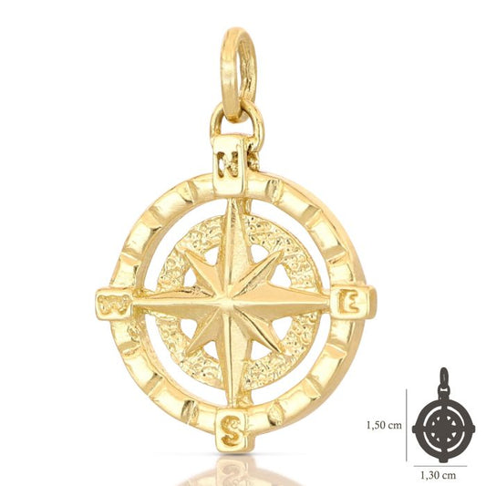 Pendente rosa dei venti oro 18kt