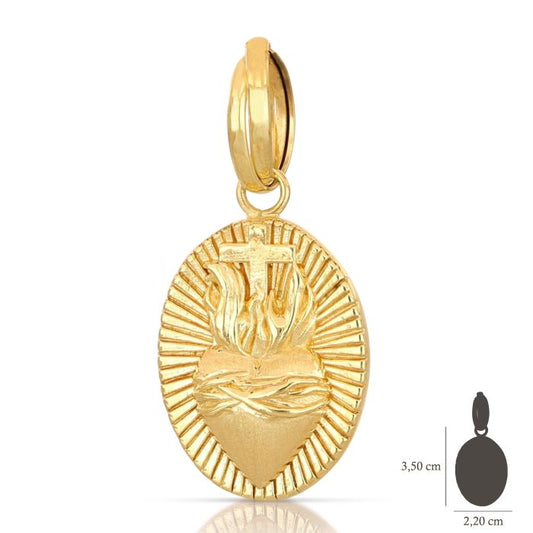 Pendente cuore sacro oro 18kt