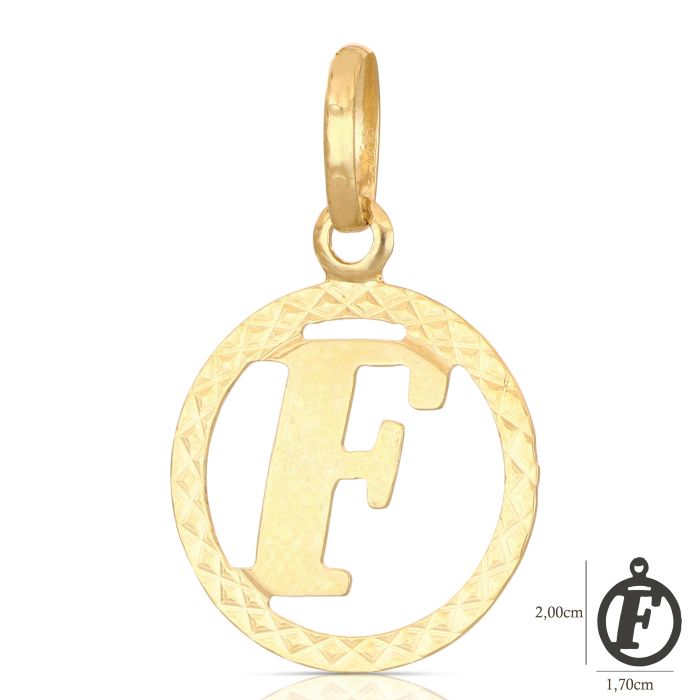 Pendente nome iniziale F oro 18kt