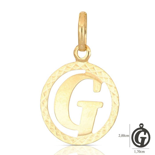 Pendente nome iniziale G oro 18kt