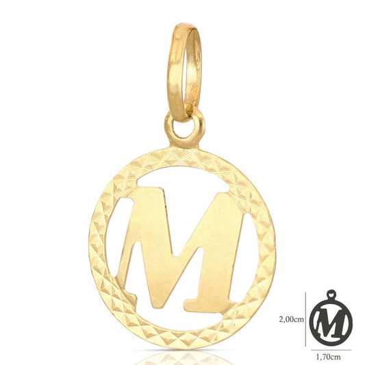 Pendente nome iniziale M oro 18kt