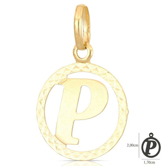 Pendente nome iniziale P oro 18kt
