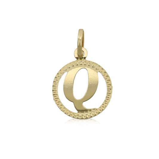 Pendente nome iniziale Q oro 18kt