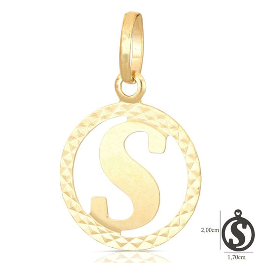 Pendente nome iniziale S oro 18kt