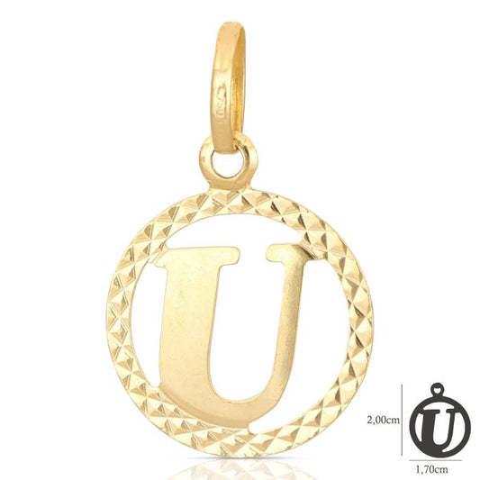 Pendente nome iniziale U oro 18kt