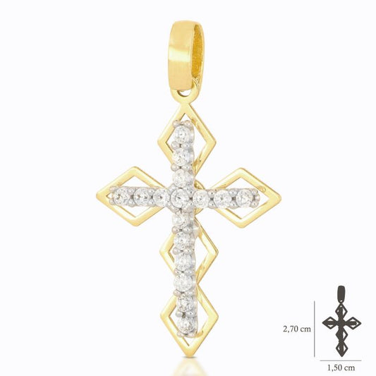 Pendente croce oro 18kt
