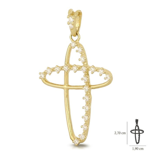 Pendente croce oro 18kt