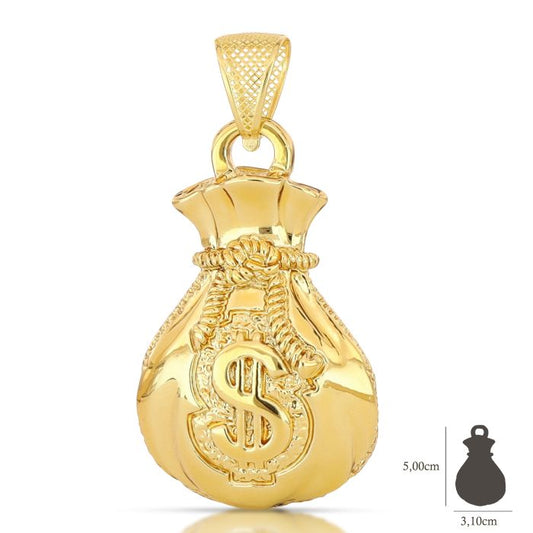 Pendente sacco soldi oro 18kt