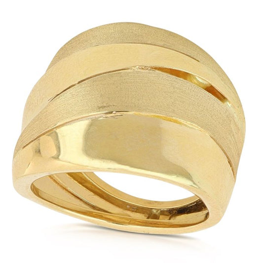 Anello giallo a fascia oro 18 kt