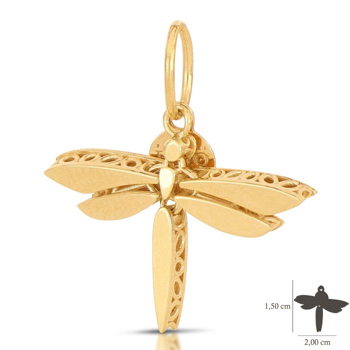 Pendente libellula oro 18kt
