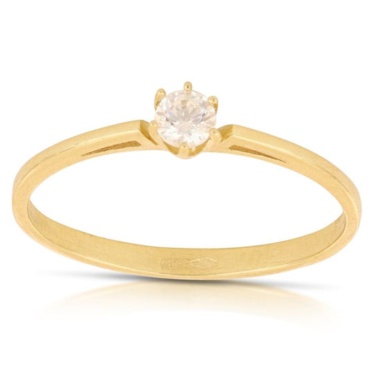 anello solitario oro 18 kt