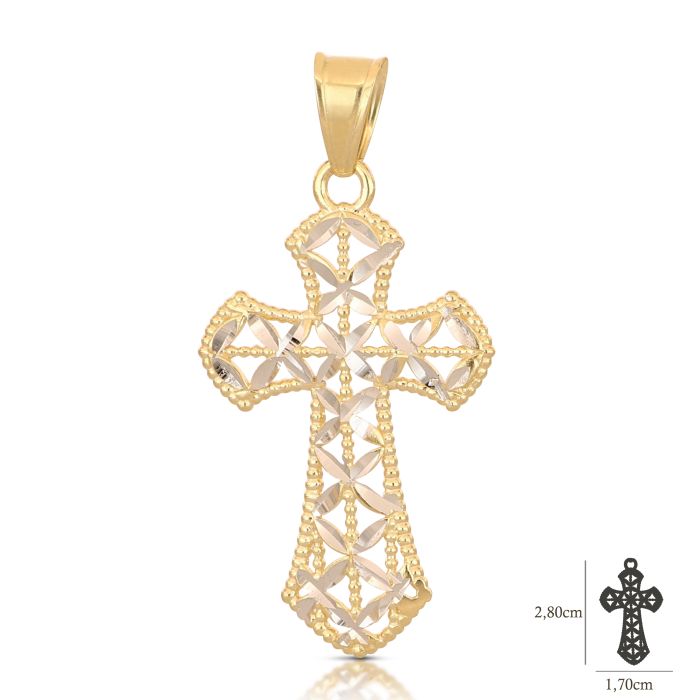Pendente croce oro 18kt