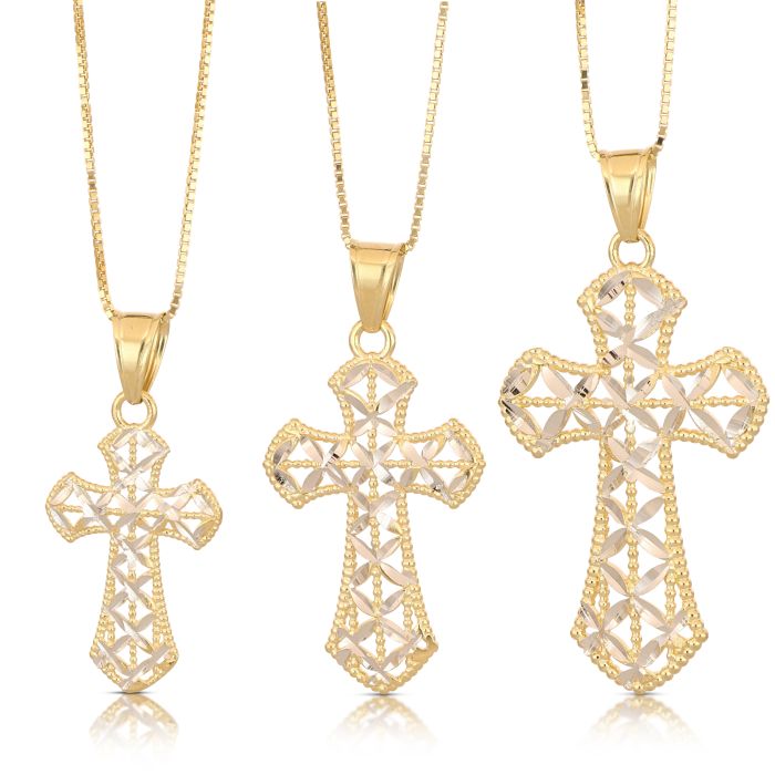 Pendente croce oro 18kt