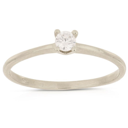 anello solitario zirconi oro 18 k