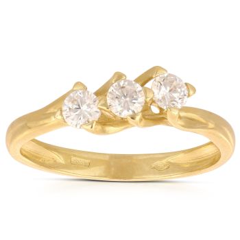 Anello trilogy zirconi oro 18 kt