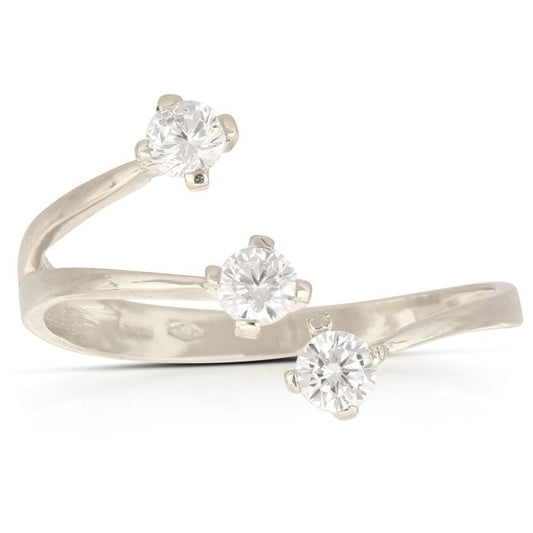 Anello trilogy zirconi oro 18 kt