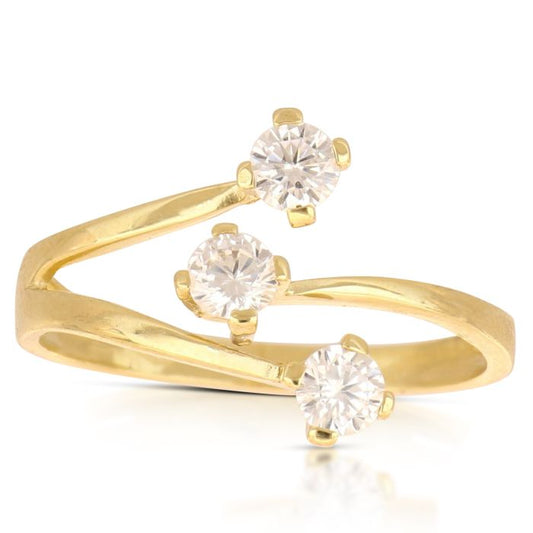 anello trilogy zirconi oro 18 kt