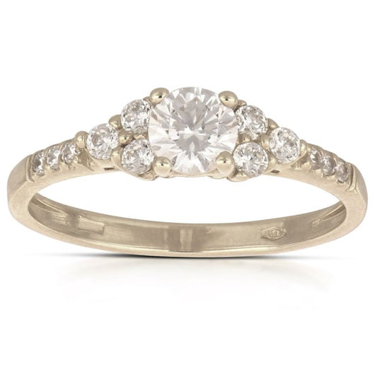 anello trilogy zirconi oro 18 kt