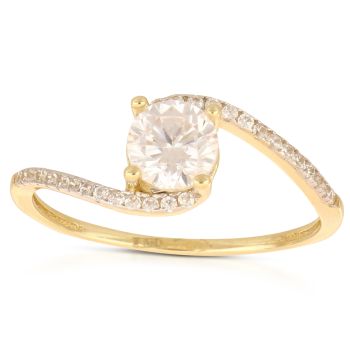 anello solitario zirconi oro 18 kt