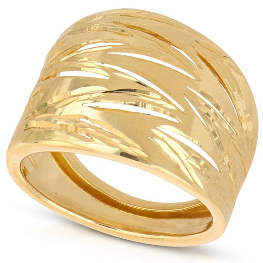 Anello giallo a fascia oro 18 kt