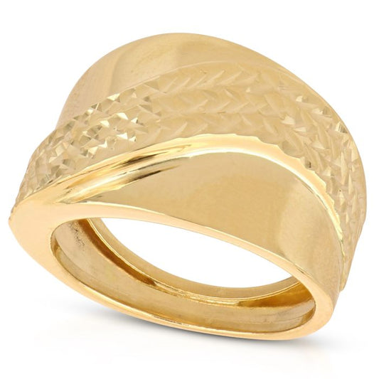 Anello giallo a fascia oro 18 kt