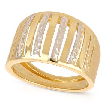 Anello bicolore a fasce oro 18 kt