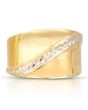 Anello bicolore a fascia oro 18 kt