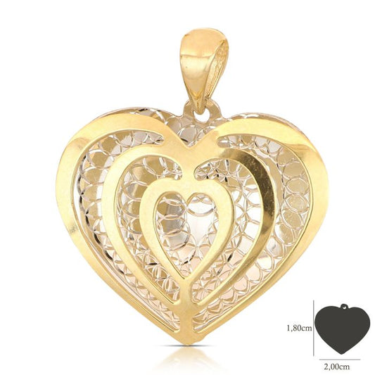 Pendente cuore oro 18kt