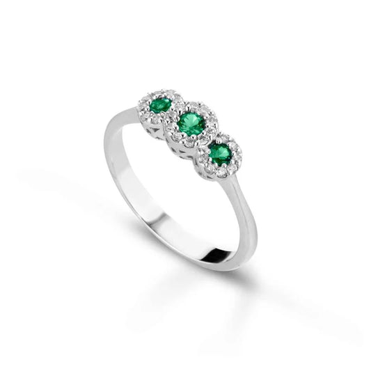 Anello Trilogy Crusado con Smeraldi - Amalfi - TSAMS.1