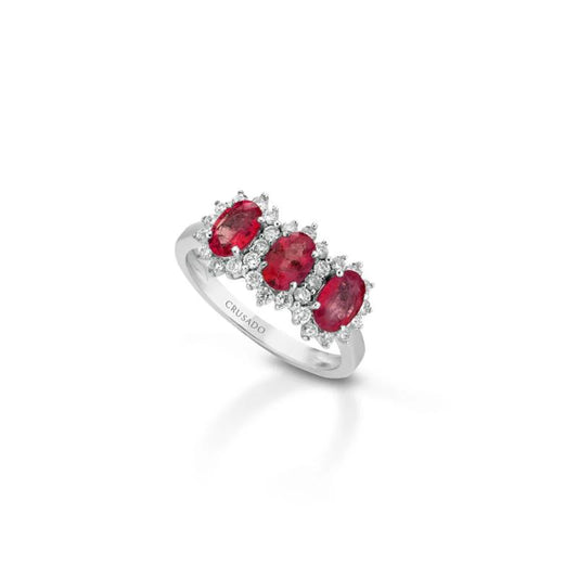 Anello Trilogy Crusado con Rubini - Tropea
