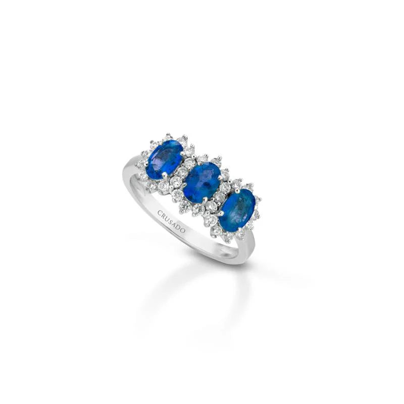 Anello Trilogy Crusado con Zaffiri - Tropea