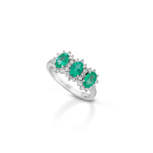 Anello Trilogy Crusado con Smeraldi - Tropea