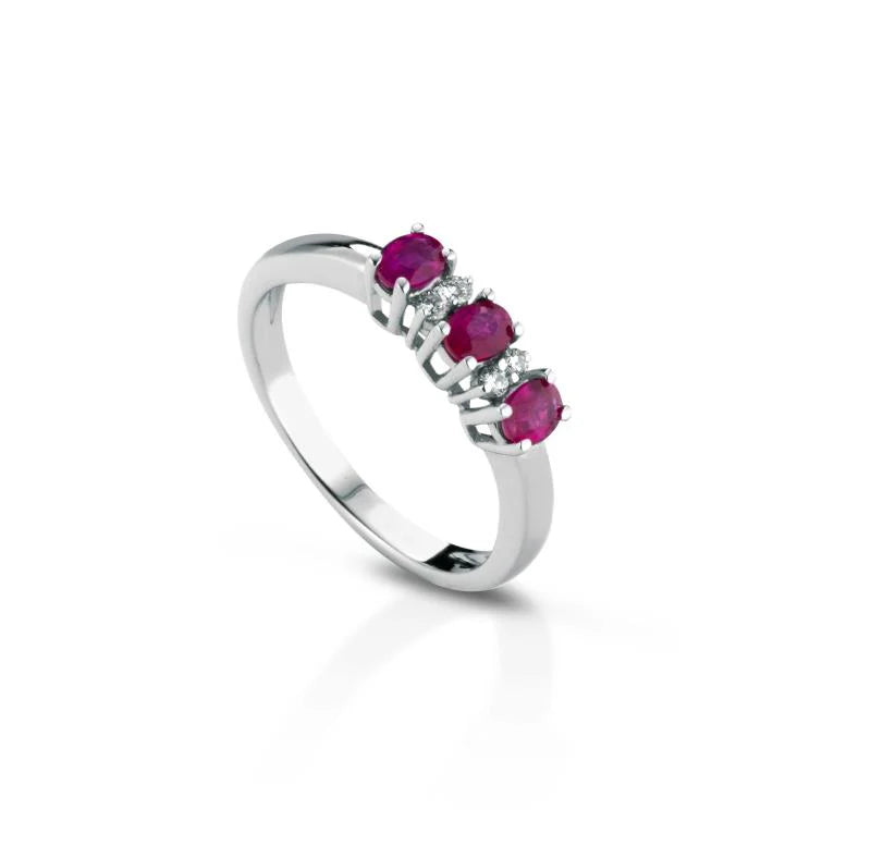 Anello Trilogy Crusado con Rubini - Maratea