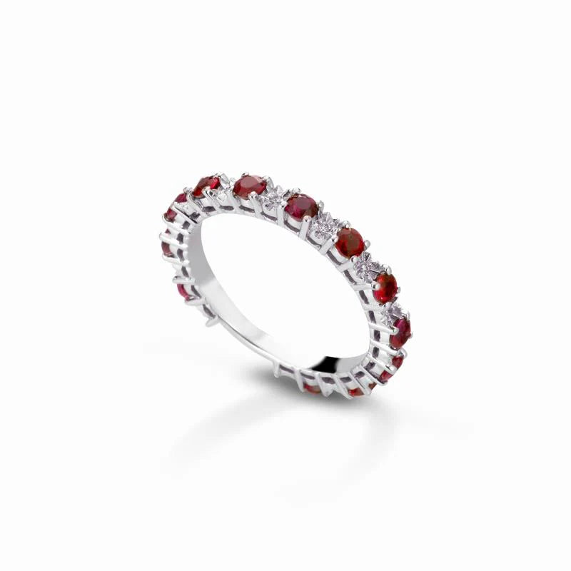 Anello Crusado - Veretta a giro con Rubini - Taormina