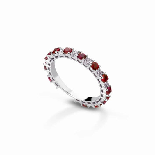 Anello Crusado - Veretta a giro con Rubini - Taormina