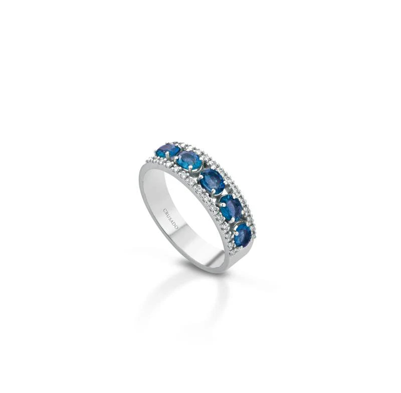 Anello Crusado con Zaffiri - Capo Verde - V5CPV1Z