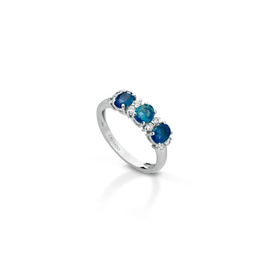 Anello Crusado con Zaffiri - Mondello - ANMONZ.2