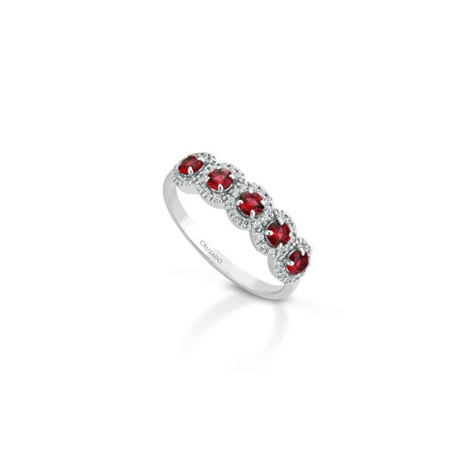 Anello Veretta Crusado con Rubini - Alicante