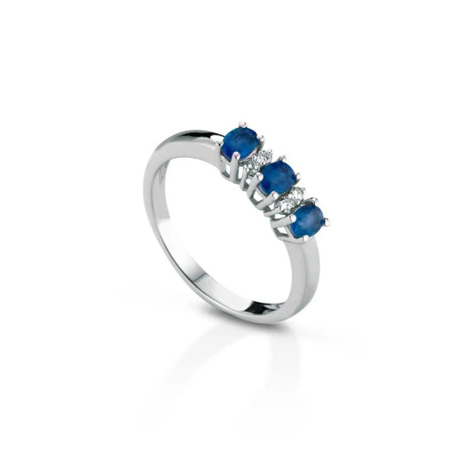 Anello Trilogy Crusado con Zaffiri - Maratea